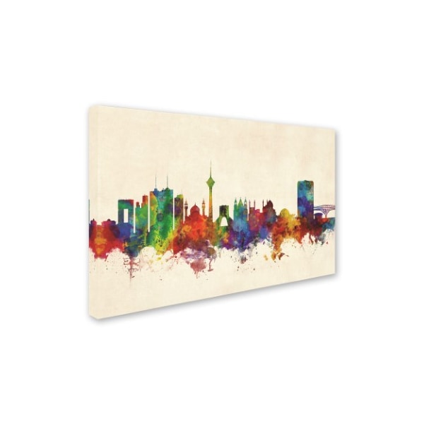 Michael Tompsett 'Tehran Iran Skyline III' Canvas Art,22x32